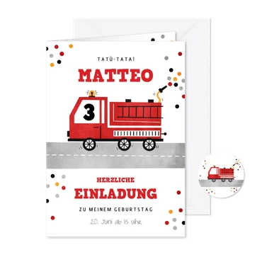 Einladung 3. Geburtstag Feuerwehr